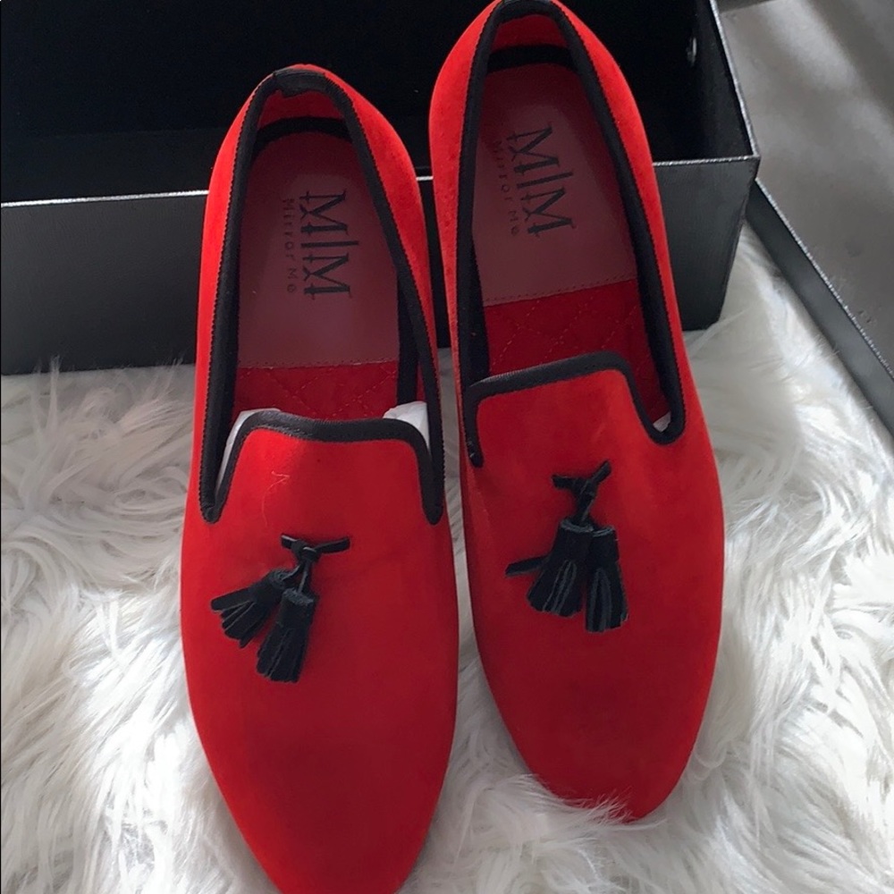 Men red new velvet shoes